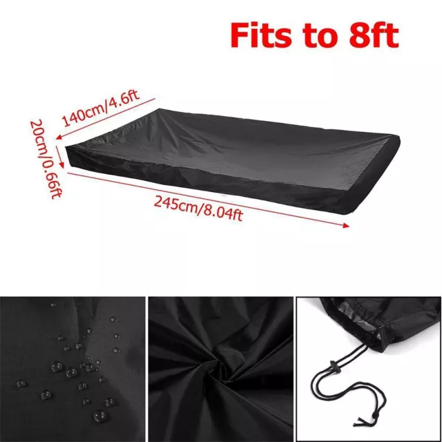 Heavy Duty Waterproof Table Cover for 8ft Billiards Snooker Table Black Color