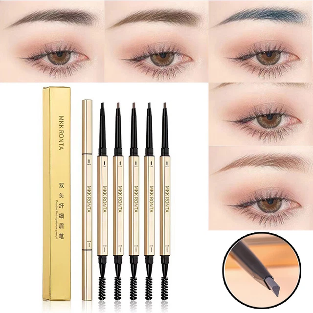 Pennello eyeliner microblading impermeabile microblading sopracciglia penna matita doppia KO