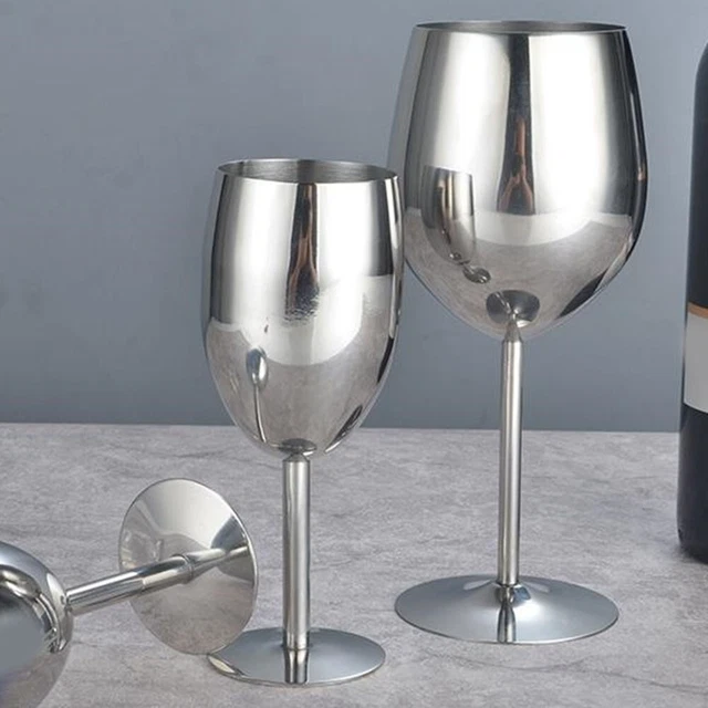 ELEGANTI BICCHIERI DA Vino Acciaio Inox 500ml Bicchieri da Vino ...