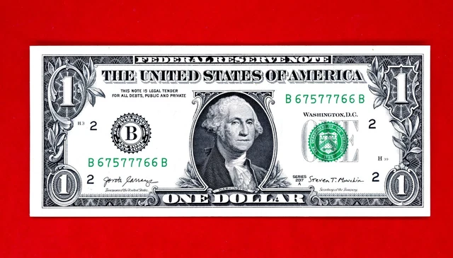 2017-A $1 FEDERAL RESERVE NOTE CRISP Uncirculated US Paper Money