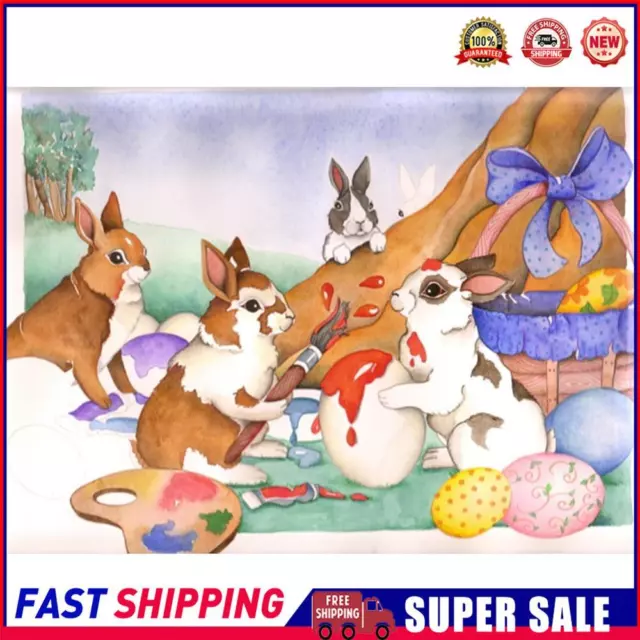 Easter Bunny Oil Paint By Numbers Kits Canvas DIY Picture Hand Painted Wall Art