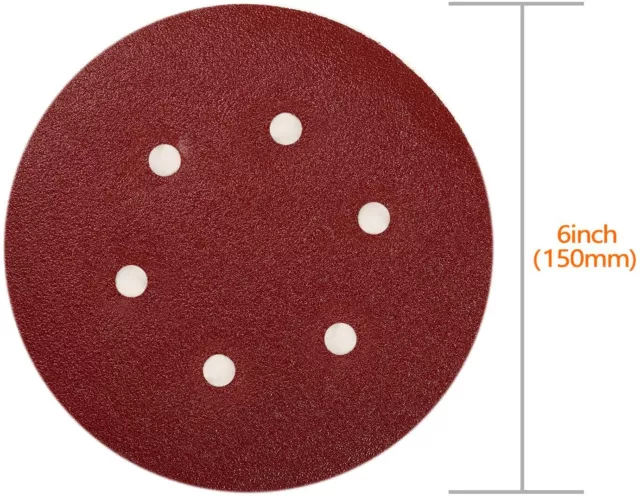 100x 150mm 6-Hole Sanding Discs 60-2000 Grit Hook and Loop Orbital Sander PadsAU