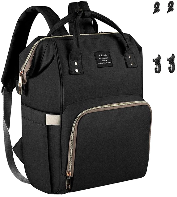 Land Traveling Share Diaper Bag Backpack Black