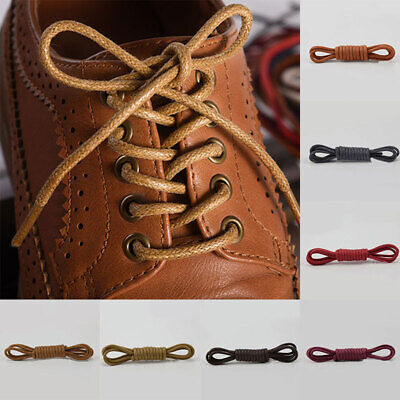 1 Par de Cordones de cuero de color Encerado Cordón de Zapato Redondo cuerdas Martin Botas