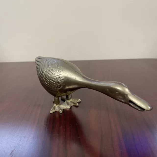 Vintage Brass Goose Duck Letter, Photo Holder Desk Accessory Leonard Collection