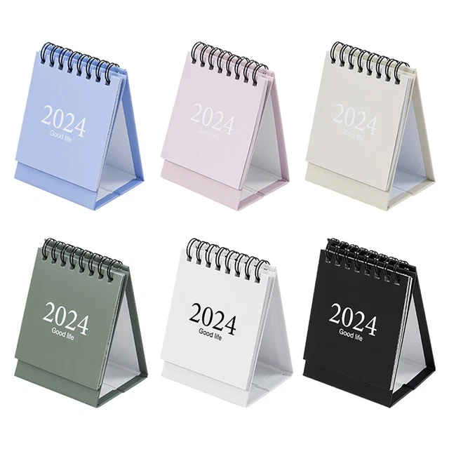 2024 MINI DESK Calendar Portable Standing Flip Small Desktop Calendar