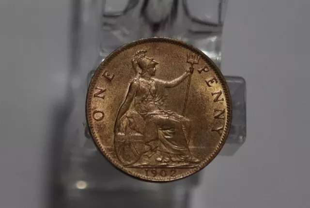 🧭 🇬🇧 Uk Gb Penny 1902 Edward Vii Scarce High Grade B54 #K5813