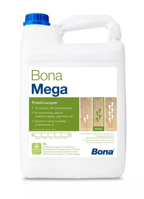 BONA Mega 5L matt, halbmatt- silkmatt, extra matt, glänzend - gloss Parkettlack