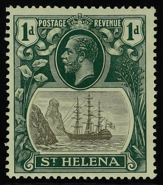 ST HELENA 1922-37 1d grey & green with BROKEN MAINMAST, SG98a, fine mint