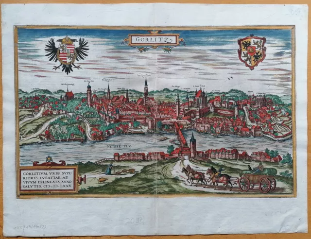 Braun Hogenberg Original Kupferstich Görlitz Gorlitz - 1572