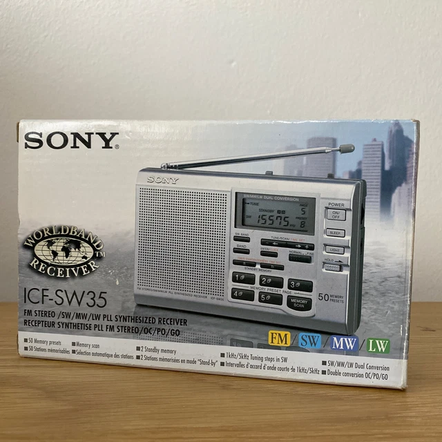 SONY ICFSW35 VINTAGE World Band Radio Receiver Shortwave /AM/FM 186.