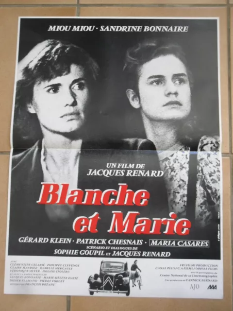 AFFICHE BLANCHE ET MARIE MIOU-MIOU Sandrine BONNAIRE 40 cm x 54 cm