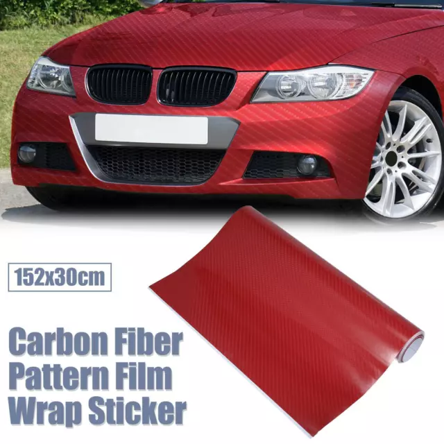 Vinyl Red Carbon Fiber Vinyl Film Wrap Sticker Decal DIY Bubble Free Air Release