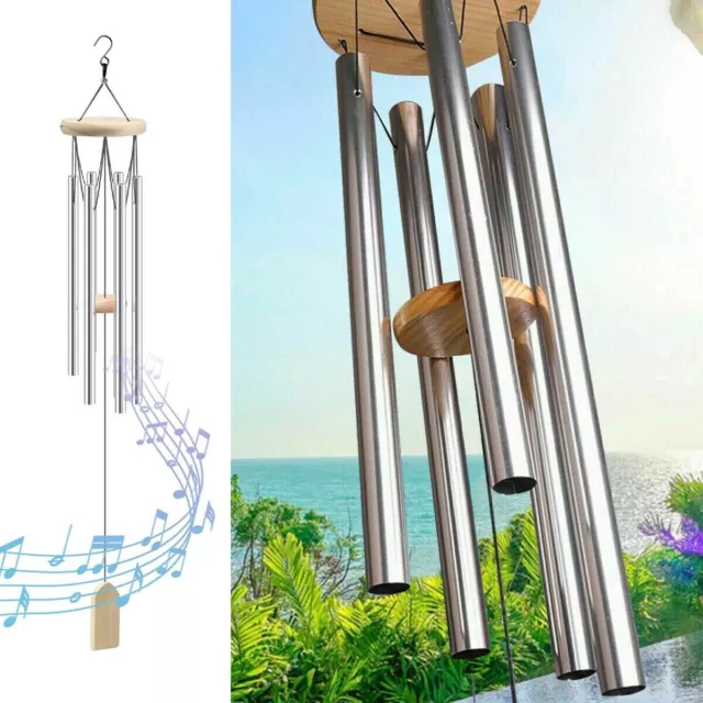 Wind Chimes Large Deep Tone Chapel Bells 6 Tubes Outdoor Garden Home Decor Gift