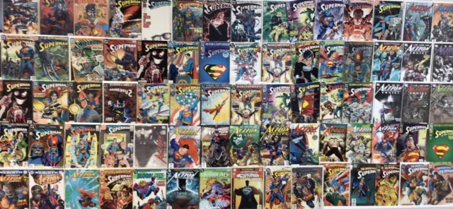 DC Comics Superman Comic Book Lot Of 75 (Action Comics, Adventures, Main Series)