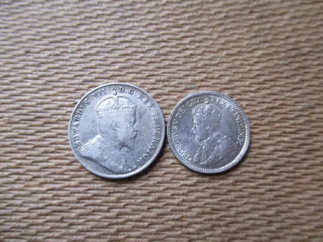 Canada -- Two Old Silver Coins