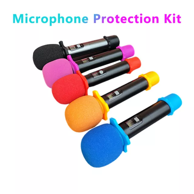 Handheld Stage Microphone Karaoke Windscreen Sponge Foam Mic Cover Protector Kit 2