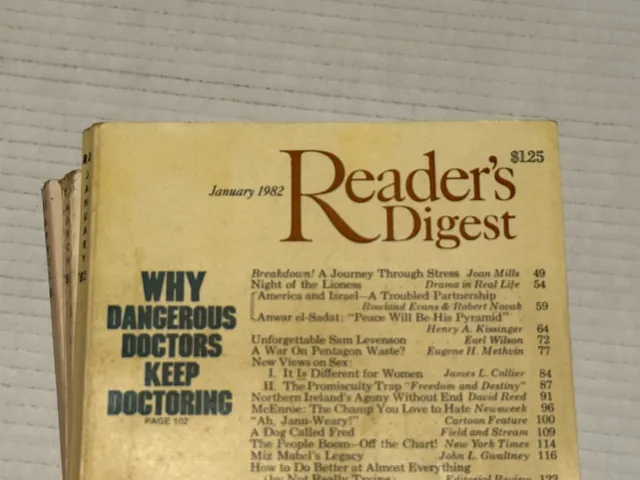 Readers Digest Magazines 1982 Complete year 12 issues vintage ads