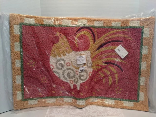 Jellybean Washable Indoor/Outdoor Rug 34" x 22" Cock-A-Doodle Rooster