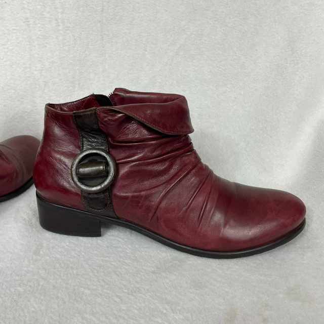 Everybody BZ Moda Buttery Soft Leather Booties Size 41 Red Pleated Steampunk Everybody BZ Moda Buttery Soft Leather Booties Size 41 Red Pleated Steampunk