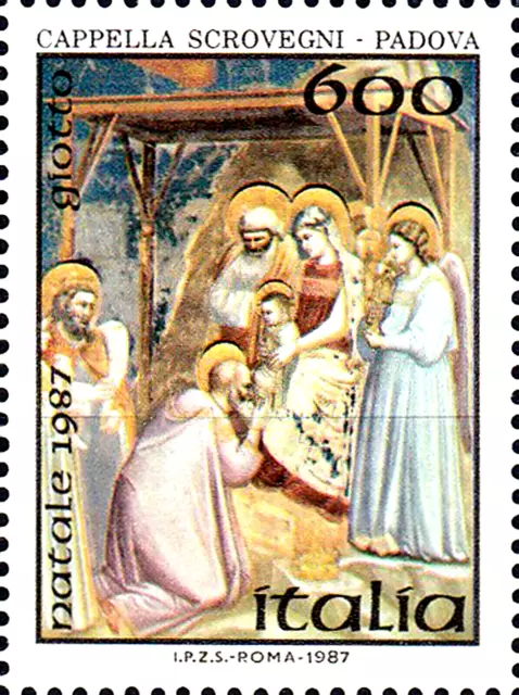 2027 Italien postfrisch MNH Jahr 1987 Weihnachten Heilige 3 drei Könige Fresko