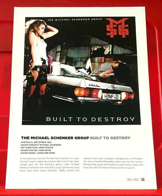 THE MICHAEL SCHENKER Group Built To Destroy Album Cover Art PICTURE ...