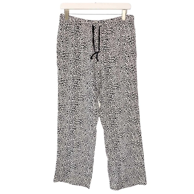 Vera Bradley Snow Leopard Print Pajama Lounge Pants - Black & White - L