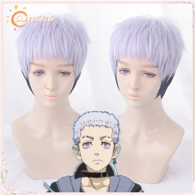 TOKYO REVENGERS MITSUYA Takashi Anime Wig Purple Hair Cosplay Costume