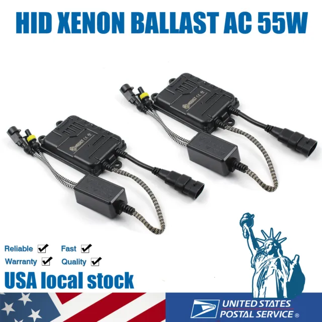 2Pcs 55W Digital Slim HID Replacement Ballast Xenon Conversion Kit