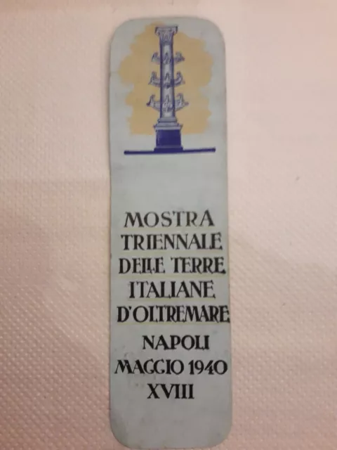 Napoli 1940 - Segnalibro Mostra Triennale Terre D'oltremare D'italia