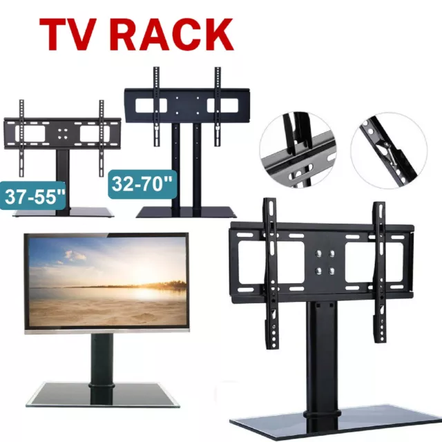 Adjustable Universal TV Stand Mount Bracket Table Top Desktop LCD LED Plasma