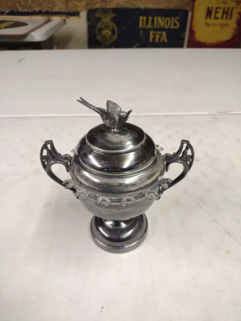 Antique Warren Silver Plate Company New York Quadruple Plated Lidded Sugar Bowl