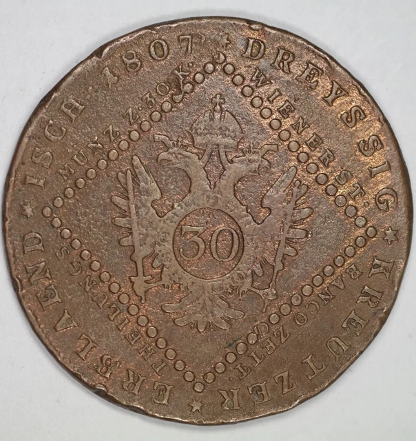Austria 30 Kreuzer 1807A Franz II KM#2149