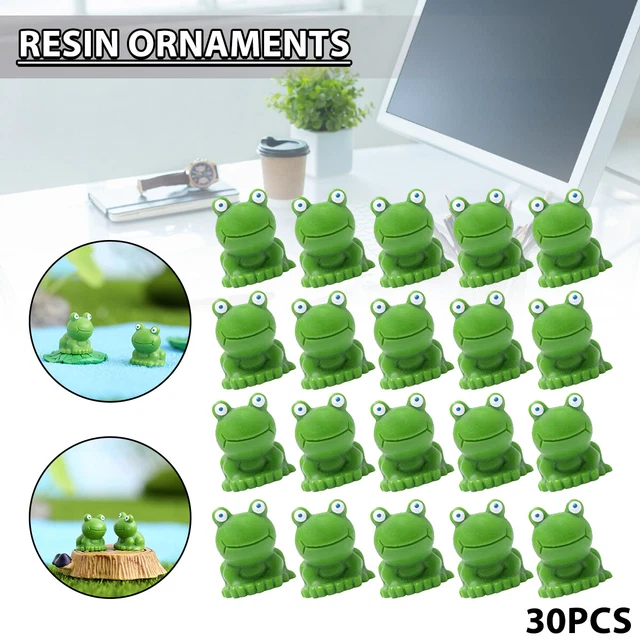 30Pcs Little Frog Ornament Mini Figurine Garden Resin Miniature Mini Frog E