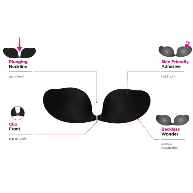 Maidenform Adhesive Clip Bra Front Closure Backless Strapless Bra M2239 NWT 3