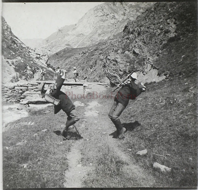 Alpinistes Montagne Pyrénées France Espagne Photo Stereo PL59L5n28 Plaque verre 