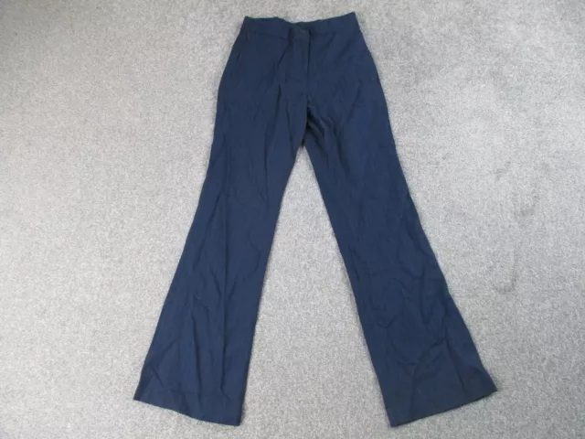 John Hall Trousers Girls W26 Blue Pockets Zip Up Fly School Wear Office Smart