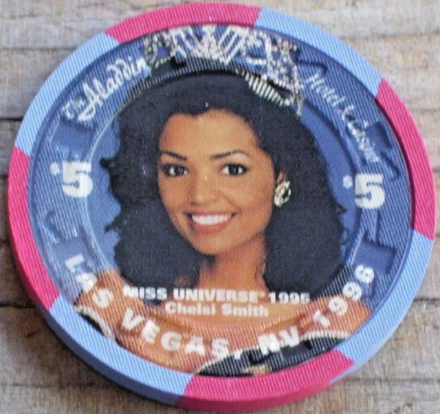 $5 Miss Universe 1996 Edt. Aladdin Casino Las Vegas New Condition