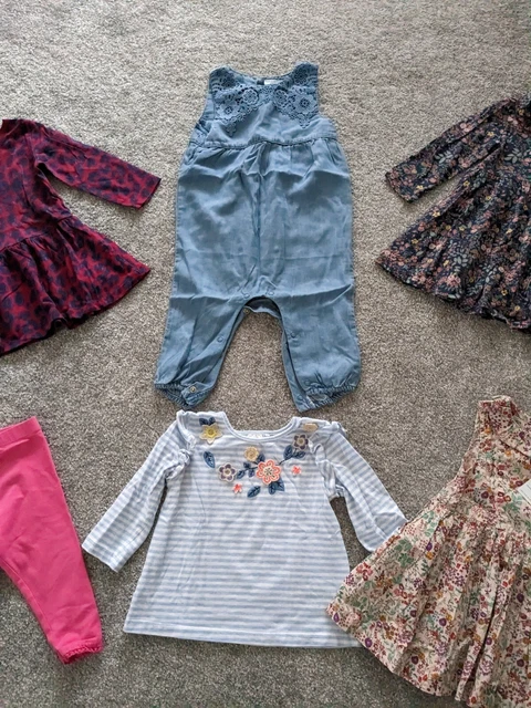 Next Baby Girl Dresses Dungarees Leggings Tops Bundle Size 6-9 Months 4