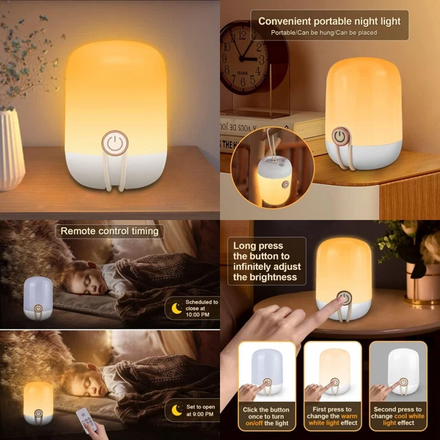 LETOUR Luce Notturna per Bambini, Lampada da Comodino a LED USB Ricaricabile...