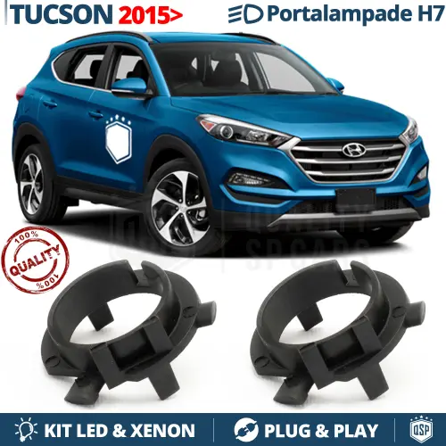 Coppia ADATTATORI montaggio KIT LED H7 Portalampada per Hyundai Tucson III 2015>