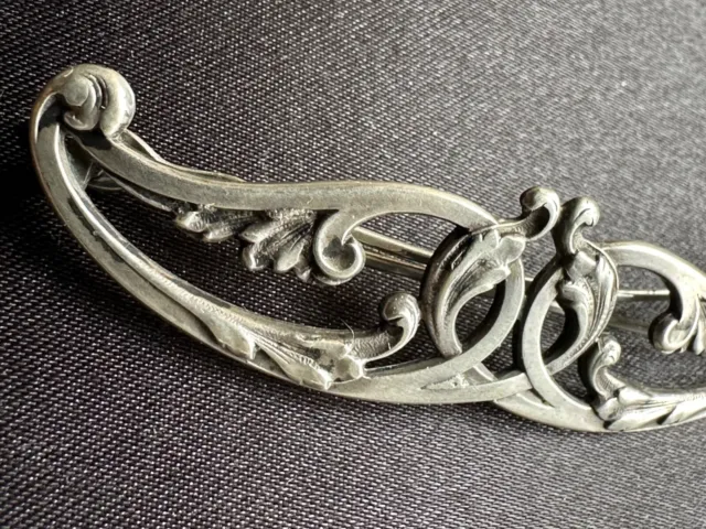 Superb Antique French Edwardian Sterling Silver 925 Hair Grip 2