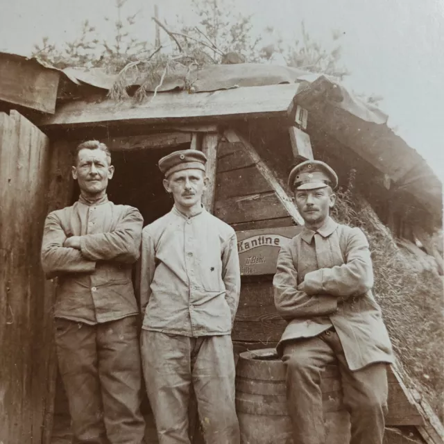 German WW1 soldiers Prussian cafeteria photo picture trench warfare postcard old