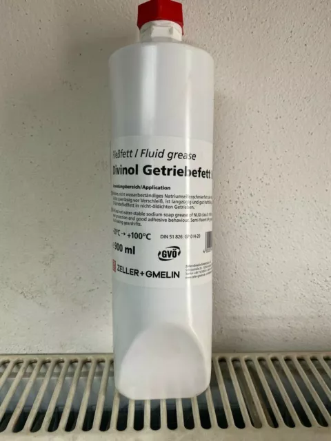 Divinol Getriebe Fett N0 EP Fließfett 900ml Flasche Öl mechanisch Landmaschine