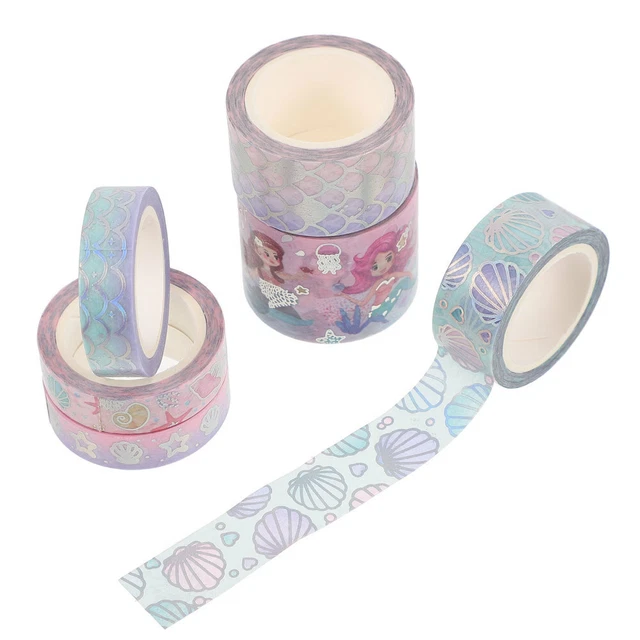 Kit de pegatinas de sirena artesanías cinta washi de playa autoadhesiva