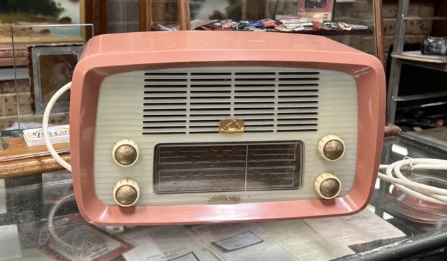 Pink HMV His Masters Voice Little Nipper Valve Mantle Radio - Parts Or Repair