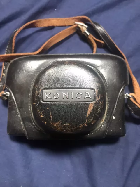 Konica Auto S2 Rangefinder Camera Vintage With Case & Hexanon F=45 1:1.8 Lens