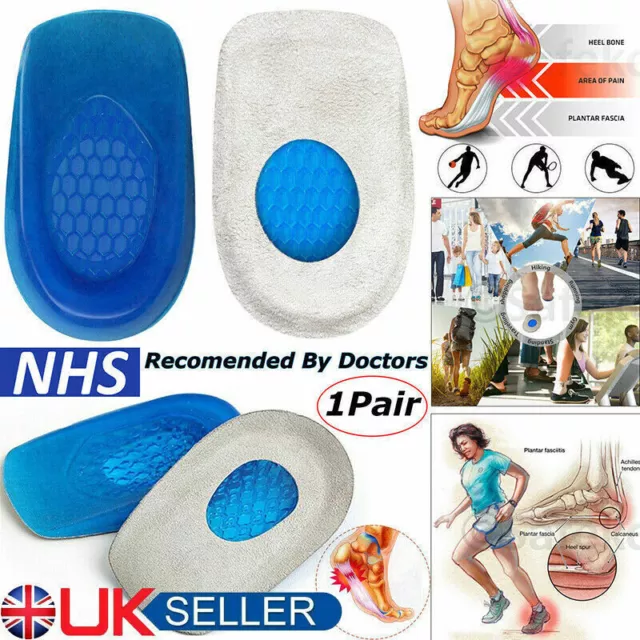 Heel Support Shoe Pads Gel Orthotic Plantar Care Insert Insoles Cushion Silicone