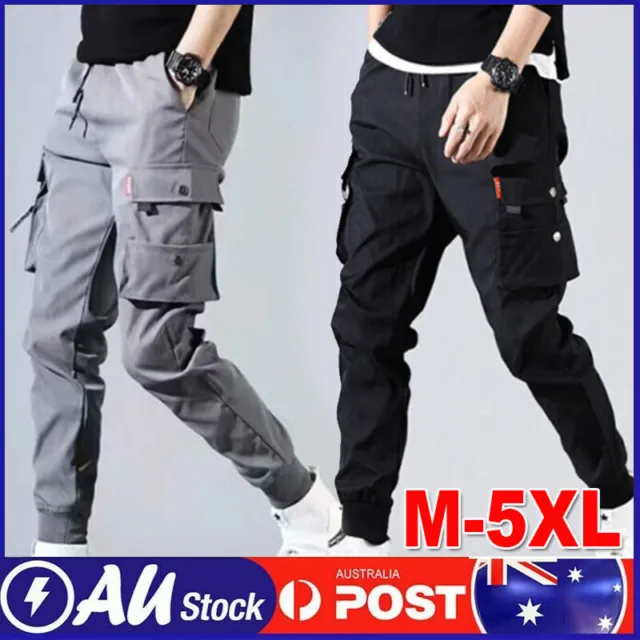 Men Cargo Tactical Pants Work Combat Multi-pockets Training Trousers Overalls