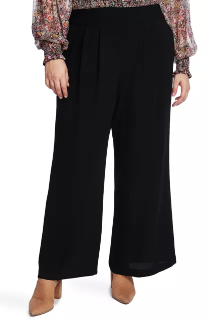 $99 Plus Size Women's 1.state Basket Weave Crepe Wide Leg Pants Size 2X